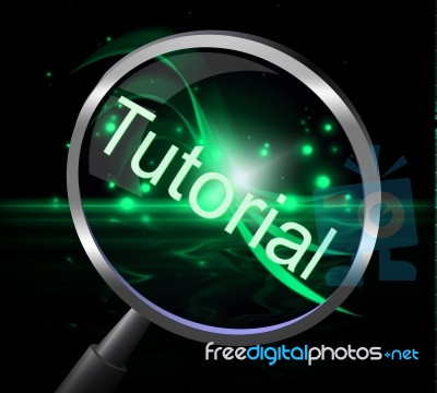 Tutorial Magnifier Indicates Educated Research And Education Stock Image