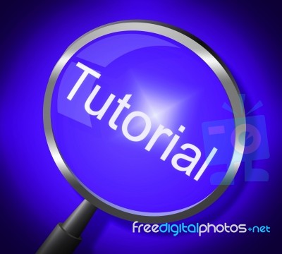 Tutorial Magnifier Indicates Training Learning And School Stock Image