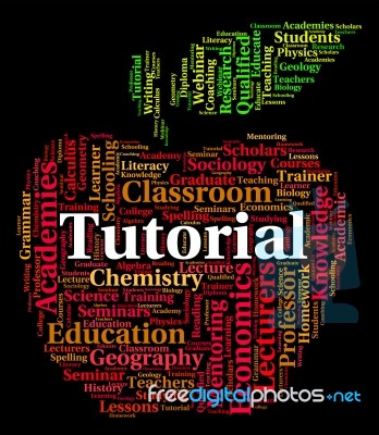 Tutorial Word Indicating Online Tutorials And Learn Stock Image