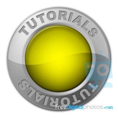 Tutorials Button Shows Learn Train And University Stock Image