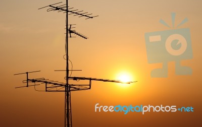 TV Antenna Stock Photo