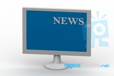 TV Showing News On Screen Stock Image