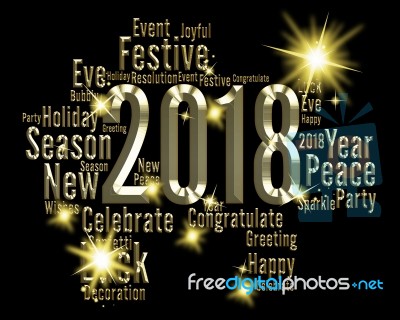 Twenty Eighteen Means 2018 Festive Happy New Year Stock Image