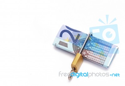 Twenty Euros Locked Stock Photo