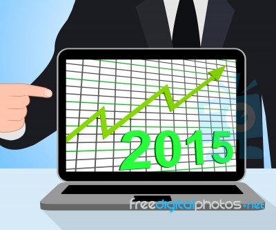 Twenty Fifteen Graph Chart Displays Increase In 2015 Stock Image