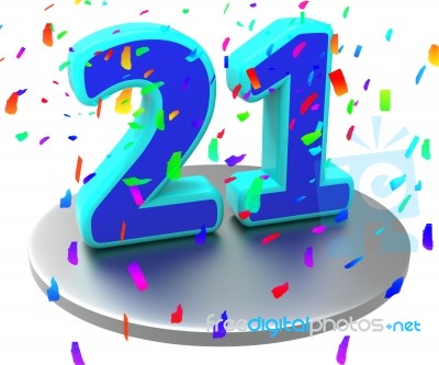 Twenty First Indicates Birthday Party And 21st Stock Image