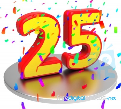 Twenty Five Indicates Happy Anniversary And Anniversaries Stock Image