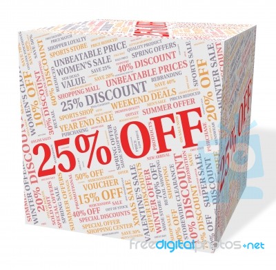 Twenty Five Percent Meaning Sales Cheap And Promotion Stock Image