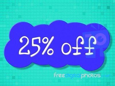 Twenty Five Percent Shows Closeout Save And Retail Stock Image