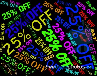 Twenty Five Percent Shows Retail Offers And Words Stock Image