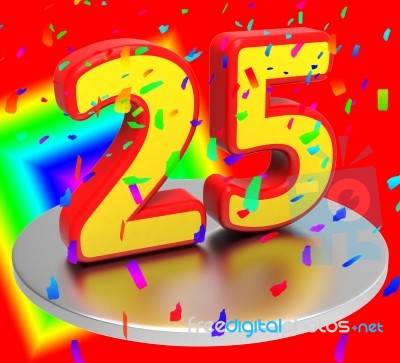 Twenty Five Represents Birthday Party And Anniversaries Stock Image