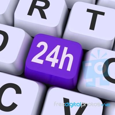 Twenty Four Hours Key Shows Website Open All Day
 Stock Image