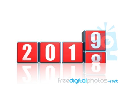 Twenty Nineteen Shows 2019 New Year Stock Image