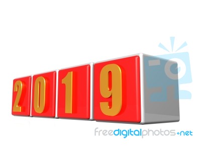 Twenty Nineteen Shows 2019 New Year Stock Image