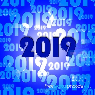 Twenty Nineteen Shows 2019 New Year And Celebrate Stock Image