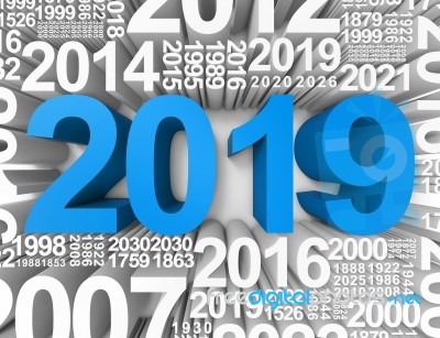 Twenty Nineteen Shows 2019 Planner 3d Rendering Stock Image