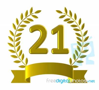 Twenty One Means Happy Birthday And 21 Stock Image