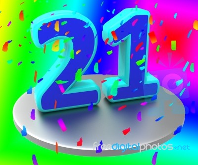 Twenty One Represents Happy Birthday And Anniversary Stock Image