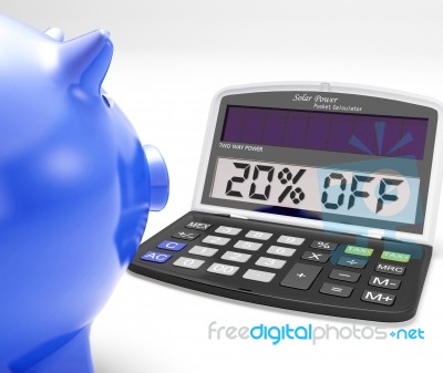 Twenty Percent Off Calculator Means 20 Price Cut Stock Image