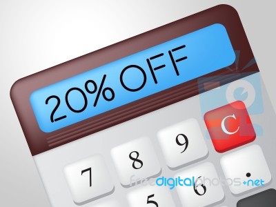 Twenty Percent Off Means Calculator Merchandise And Save Stock Image