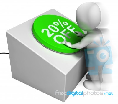 Twenty Percent Off Pressed Shows 20 Price Cut Stock Image