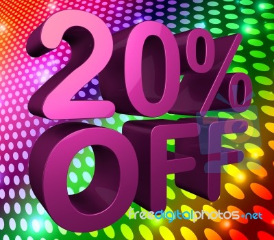 Twenty Percent Off Represents Promo Sale And Clearance Stock Image