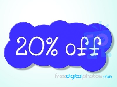 Twenty Percent Off Represents Savings Discounts And Closeout Stock Image