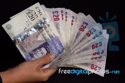 Twenty Pound Notes Stock Photo