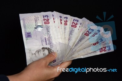 Twenty Pound Notes Stock Photo