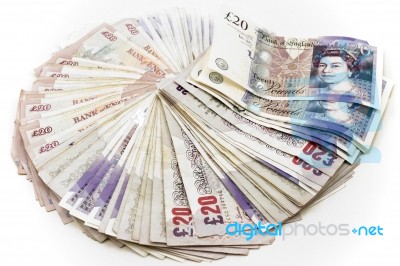 Twenty Pound Notes Stock Photo