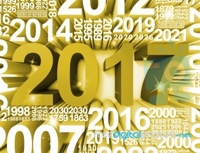 Twenty Seventeen Means 2017 Annual 3d Rendering Stock Image