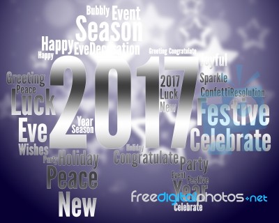 Twenty Seventeen Represents Happy New Year And Celebrate Stock Image