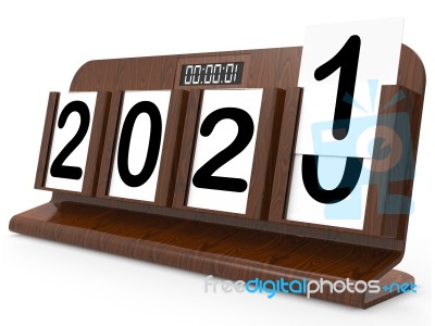 Twenty Twenty One Shows 2021 New Year 3d Rendering Stock Image