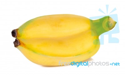 Twin Banana Isolated On The White Background Stock Photo