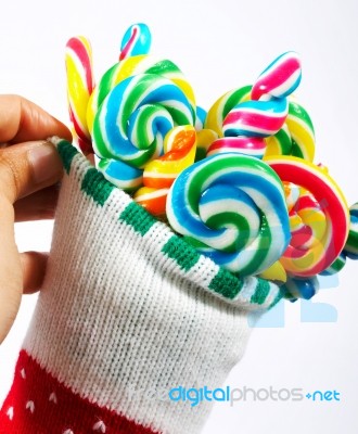 Twisted Candy For Christmas Stock Photo