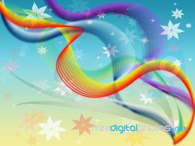 Twisting Background Means Colored Wavy And Flowers
 Stock Image