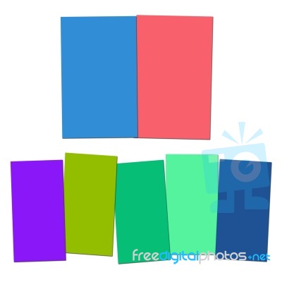 Two And Five Blank Paper Slips Show Copyspace For 2 Or 5 Letter Stock Image