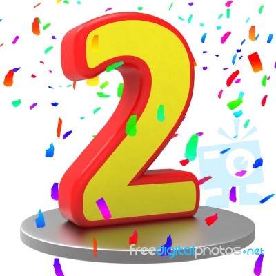 Two Anniversary Represents Happy Birthday And 2nd Stock Image