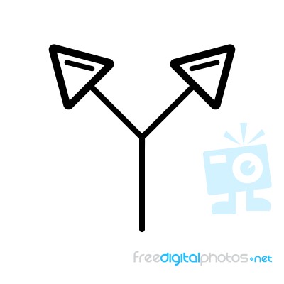 Two Arrows Diversion Symbol Icon  Illustration On Wh Stock Image