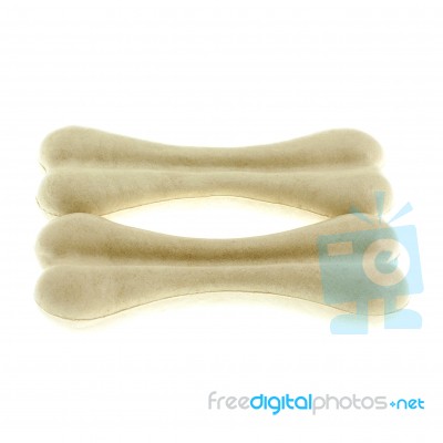 Two Bones For Dog (treat) Isolated On White Background Stock Photo