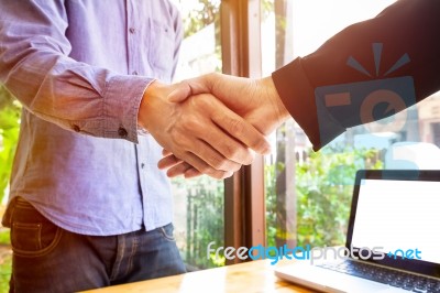 Two Business Men Shaking Hands Stock Photo