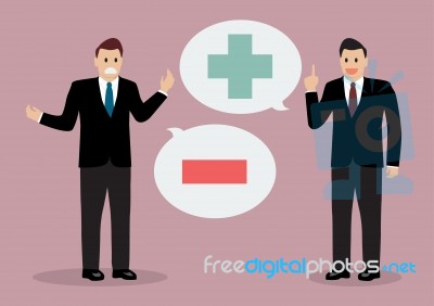 Two Businessman With Positive And Negative Thinking Stock Image