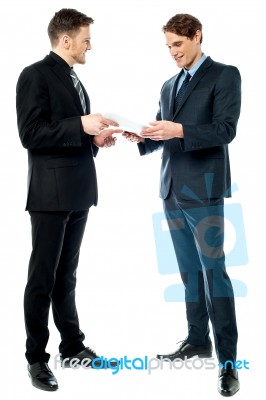 Two Businessmen Preparing A Deal Stock Photo