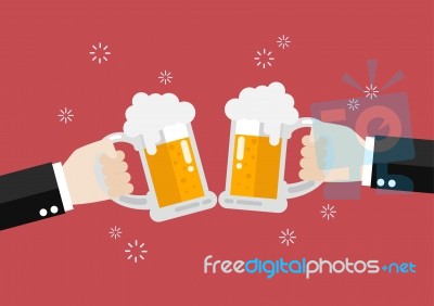 Two Businessmen Toasting Glasses Of Beer Stock Image