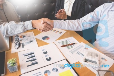 Two Confident Business Man Shaking Hands During A Meeting In The… Stock Photo