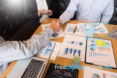 Two Confident Business Man Shaking Hands During A Meeting In The… Stock Photo