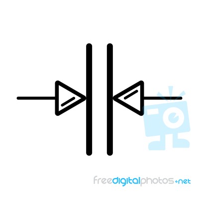 Two Connectors Arrows Symbol Icon  Illustration On Stock Image