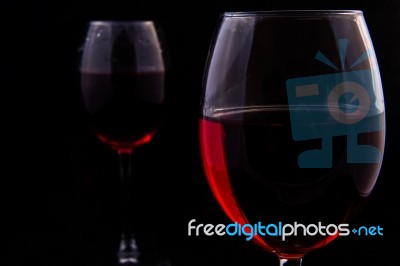 Two Glasses Of Red Vine Stock Photo