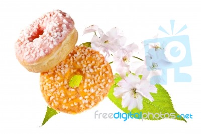 Two Glazed Donuts Stock Photo