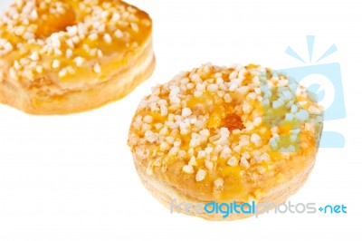 Two Glazed Donuts Stock Photo